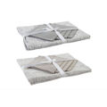 Toalha e Guardanapos Dkd Home Decor Bege Algodão Branco (150 X 150 X 0.5 cm) (36 X 35 X 0,5 cm) (2 Pcs)