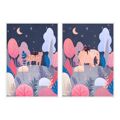 Pintura Dkd Home Decor Árvores (2 Pcs) (53 X 4.3 X 73 cm)