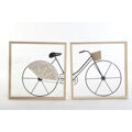 Decoração de Parede Dkd Home Decor Preto Bicicleta Metal Madeira Mdf (80 X 2.5 X 40 cm) (2 Pcs)