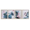 Pintura Dkd Home Decor Folhas (45 X 3.5 X 60 cm) (4 Pcs)