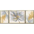 Pintura Dkd Home Decor Alumínio Bloemen Madeira Mdf (3 Pcs) (240 X 3 X 80 cm)