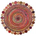 Tapete Dkd Home Decor Algodão Multicolor Jute (200 X 200 X 1 cm)