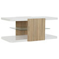 Mesa de Apoio Dkd Home Decor Cristal Mdf Alumínio (110 X 60 X 45 cm)