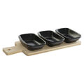 Conjunto para Aperitivos Dkd Home Decor Bambu Grés (28 X 10 X 1 cm) (4 Pcs)