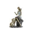 Figura Decorativa Dkd Home Decor Mulher Azul Dourado Resina Moderno (13 X 8,5 X 17,5 cm)