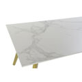 Mesa de Jantar Dkd Home Decor Cerâmica Dourado Metal Branco (160 X 90 X 76 cm)
