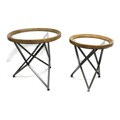 Conjunto de 2 Mesas Dkd Home Decor Cristal Metal (65 X 65 X 63 cm) (2 Pcs)