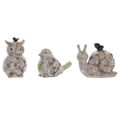 Figura Decorativa Dkd Home Decor Natural Cor de Rosa Resina Animais (20.5 X 10 X 17 cm) (3 Pcs)