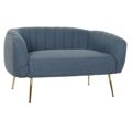 Sofá Dkd Home Decor Espuma Azul Dourado Metal Madeira Poliéster (129 X 75 X 73 cm)