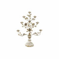 Candelabro Circular com Suporte Dkd Home Decor Bege Metal Madeira Bloemen (62 X 21 X 82 cm)