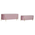 Banqueta Dkd Home Decor Cor de Rosa (123 X 50 X 45 cm) (105 X 39 X 37 cm) (2 Pcs)