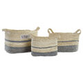 Conjunto de Cestas Dkd Home Decor Fibra (30 X 20 X 20 cm)