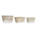 Conjunto de Cestas Dkd Home Decor Poliéster Fibra (34 X 26 X 18 cm)