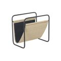 Porta-revistas Dkd Home Decor Natural Preto Metal Rotim (39 X 26 X 36 cm)