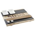 Conjunto de Sushi Dkd Home Decor Natural Preto Ardósia Bambu (25 X 22 X 3 cm)