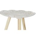 Mesa de Apoio Dkd Home Decor Abeto Bege Mdf Branco Tropical Folha de Planta (40 X 40 X 45 cm) (2 Unidades)