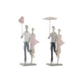 Figura Decorativa Dkd Home Decor Cinzento Cor de Rosa Resina (2 Unidades) (18 X 10 X 37 cm)