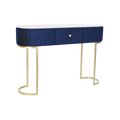 Consola Dkd Home Decor Azul Dourado Branco Mármore (120 X 35 X 80 cm)