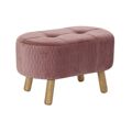 Banqueta Dkd Home Decor Natural Rosa Claro (60 X 35 X 36 cm)