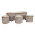 Banqueta Dkd Home Decor Natural Bege (120 X 44 X 43 cm) (4 Pcs)