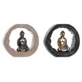 Figura Decorativa Dkd Home Decor Preto Dourado Buda Resina (20,8 X 6 X 18,5 cm) (2 Unidades)