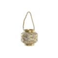 Lantaarn Dkd Home Decor Acabamento Envelhecido Cristal Dourado Metal (26,5 X 26,5 X 22 cm)