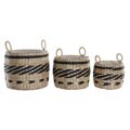 Conjunto de Cestas Dkd Home Decor Poliéster Colonial Fibra (30 X 30 X 25 cm)