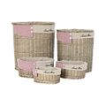 Conjunto de Cestos Dkd Home Decor Natural Poliéster Vime (51 X 37 X 56 cm) (5 Peças)