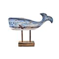 Figura Decorativa Dkd Home Decor Azul Madeira Castanho Marinheiro Baleia (40 X 10 X 30 cm)