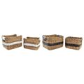 Conjunto de Cestas Dkd Home Decor Colonial Pu Fibra (32 X 25 X 20 cm) (2 Unidades)