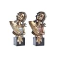 Figura Decorativa Dkd Home Decor Vermelho Dourado Turquesa Resina Moderno (21 X 13 X 36 cm) (2 Unidades)