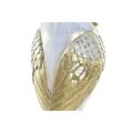 Figura Decorativa Dkd Home Decor Coruja Dourado Branco Resina Tradicional (6,5 X 7 X 13 cm)