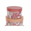 Conjunto de Caixas de Organização Empilháveis Dkd Home Decor Bloemen Redondo Cartão