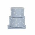 Conjunto de Caixas de Organização Empilháveis Dkd Home Decor Redondo Estrelas Infantil Cartão