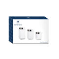 Conjunto de 3 Potes Dkd Home Decor Cristal Aço Inoxidável (500 Ml) (750 Ml) (1L) (3 Peças)