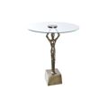 Mesa de Apoio Dkd Home Decor Cristal Dourado Alumínio Homem (46 X 46 X 57 cm)