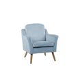 Poltrona Dkd Home Decor Natural Madeira Poliéster Azul Celeste (74 X 76 X 85 cm)