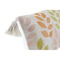 Almofada Dkd Home Decor Bege Poliéster Algodão Multicolor Shabby Chic Folha de Planta (60 X 10 X 30 cm)