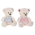 Urso de Peluche Dkd Home Decor Bege Cor de Rosa Poliéster Verde Infantil Urso (2 Unidades)