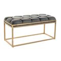 Banqueta Dkd Home Decor Dourado Cinzento Escuro (100 X 40 X 50 cm)