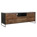 Móvel de Tv Dkd Home Decor 144,5 X 40 X 51 cm Preto Laranja Madeira Reciclada Pinheiro