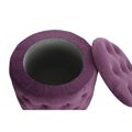 Repousa Pés Dkd Home Decor Violeta Poliéster Castanho-avermelhado Madeira Mdf (70 X 70 X 42 cm)