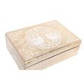 Jogo de Caixas Decorativas Dkd Home Decor Castanho Branco Madeira de Mangueira 25 X 17 X 8 cm (2 Unidades)