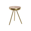 Mesa de Apoio Dkd Home Decor Cor de Rosa Dourado Alumínio Lacado (43 X 43 X 61 cm)