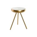 Mesa de Apoio Dkd Home Decor Dourado Alumínio Branco Lacado (43 X 43 X 61 cm)