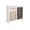 Suporte para Garrafas Dkd Home Decor Natural Branco Madeira de Mangueira (111 X 30 X 102 cm)