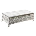 Guarda-joias Dkd Home Decor Cristal Prateado Metal (25,5 X 12,5 X 7,5 cm)