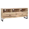 Móvel de Tv Dkd Home Decor Natural Preto Metal Madeira de Mangueira (150 X 40 X 65 cm)