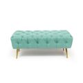 Banqueta Dkd Home Decor Dourado Metal Poliéster Verde (103 X 46 X 42 cm)