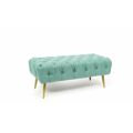 Banqueta Dkd Home Decor Dourado Metal Poliéster Verde (103 X 46 X 42 cm)